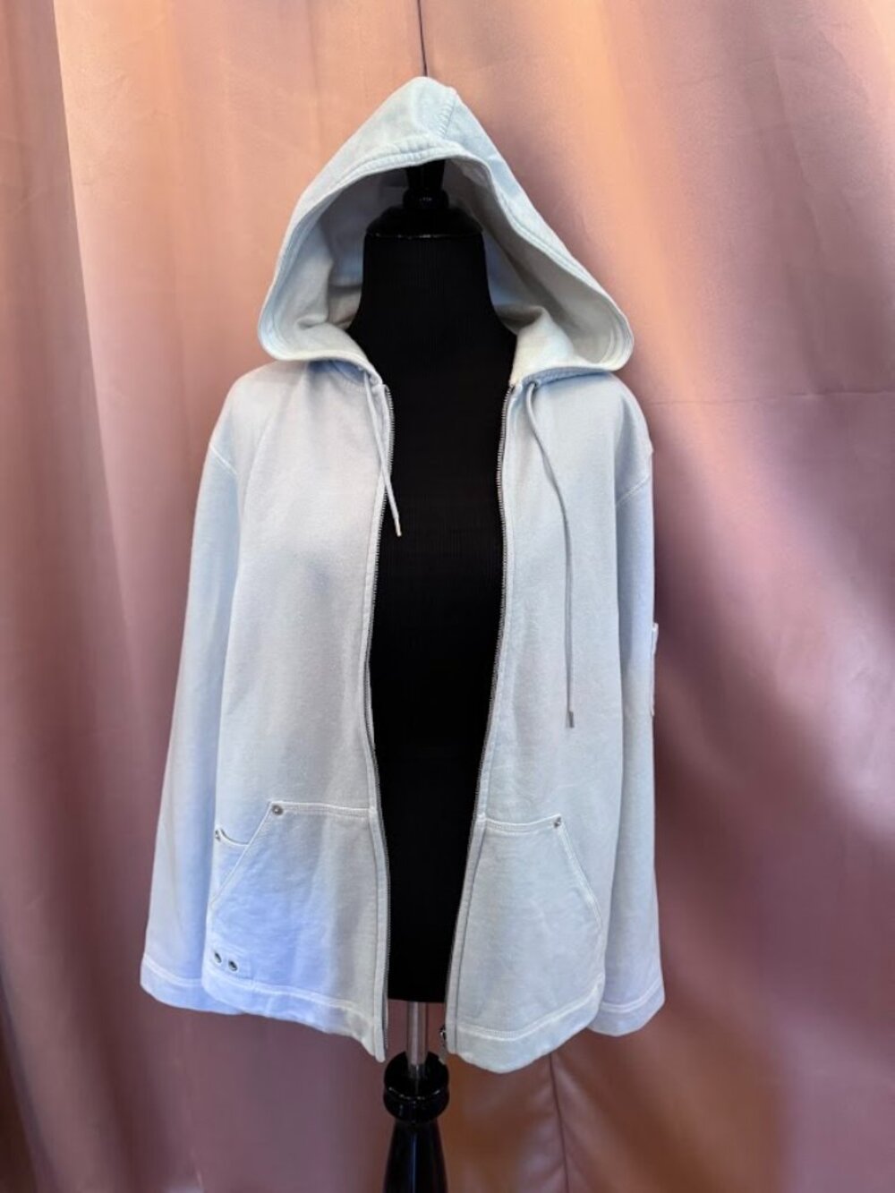 Lauren Jeans Co Ralph Lauren Full Zip Hoodie Womens M Baby Blue Y2K Gorpcore